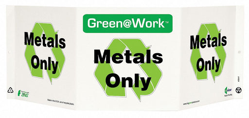Recycling Sign Metals Only Projecting