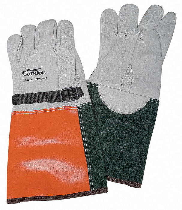 Elec. Glove Protector 8 Wht/Org/Grn PR