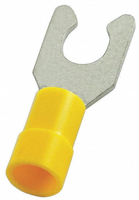 FT 12to10AWG Vinyl Yellow Stud1/4in PK50