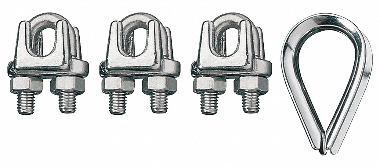 Wire Rope U-Bolt Clip and Thimble Kit