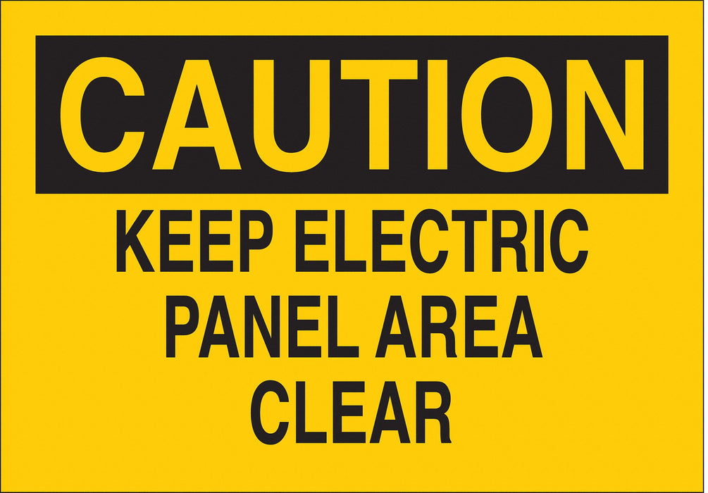 Caution Sign 7X10 BK/YEL ENG Text