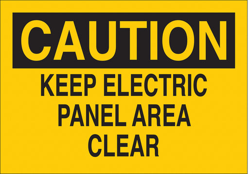 Caution Sign 7X10 BK/YEL ENG Text