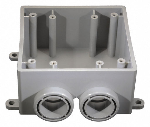 Weatherproof Box 2Gang 2Inlet PVC