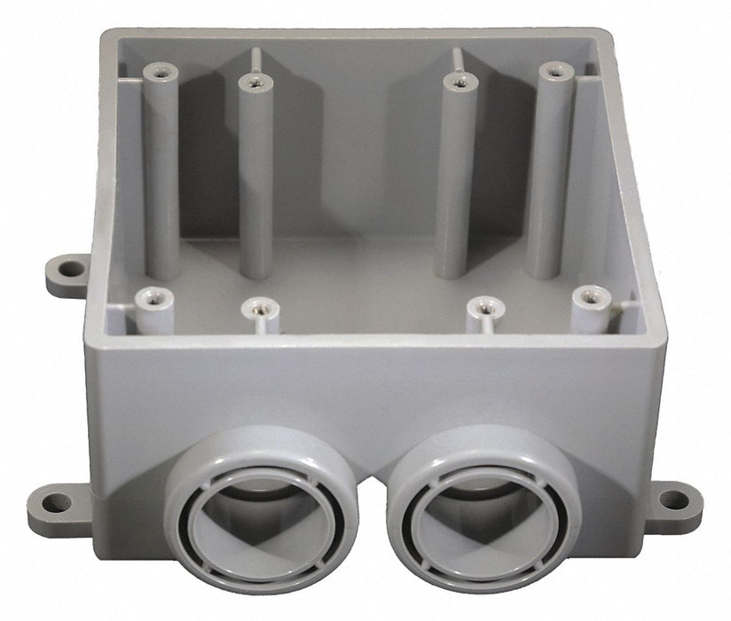 Weatherproof Box 2Gang 2Inlet PVC