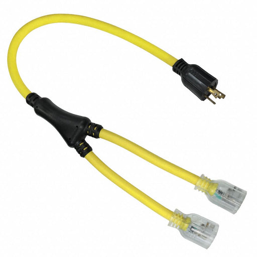 Cord Adapter 3 ft Yellow 2 Outlet