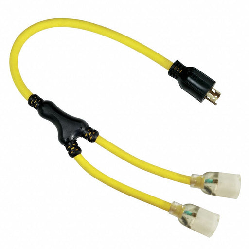Cord Adapter 3 ft Yellow 2 Outlet