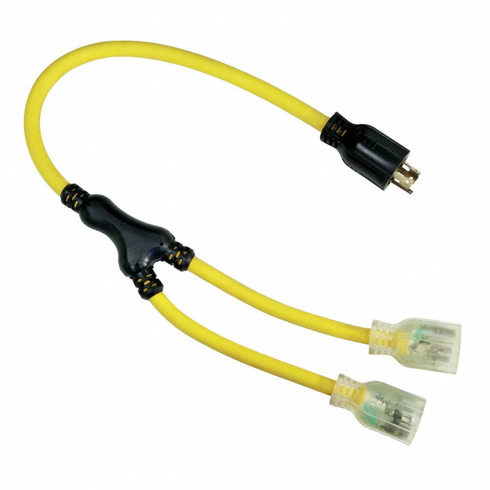 Cord Adapter 3 ft Yellow 2 Outlet