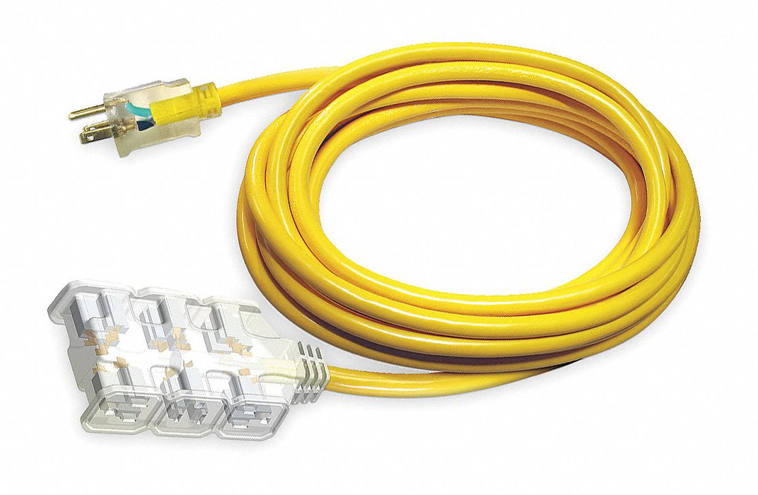 ExtensionCord 100ft Yellow 12AWG Round
