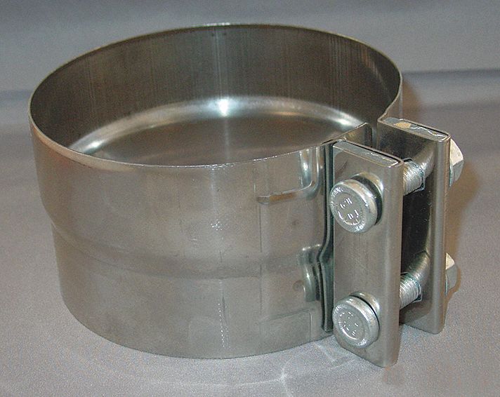 Metal Exhaust Clamps ID 5 3/16 In Silver