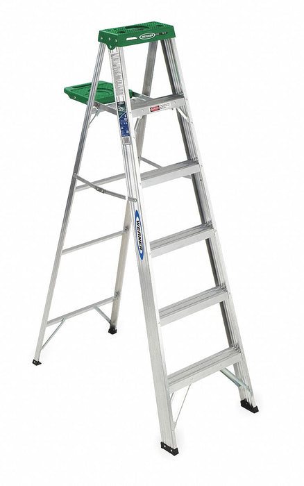 Stepladder Aluminum 6 ft H 225 lb Cap.