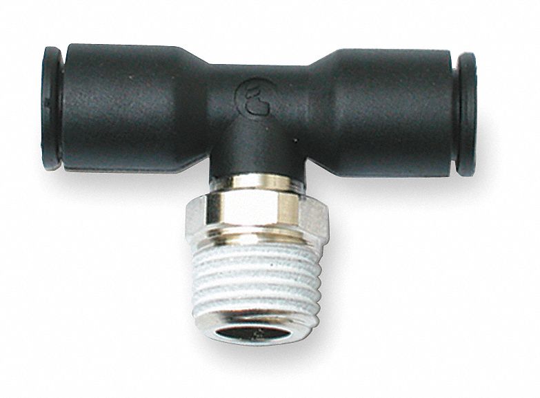 Tee Nylon Tube1/4 1/4 MBSPT1/4 PK10