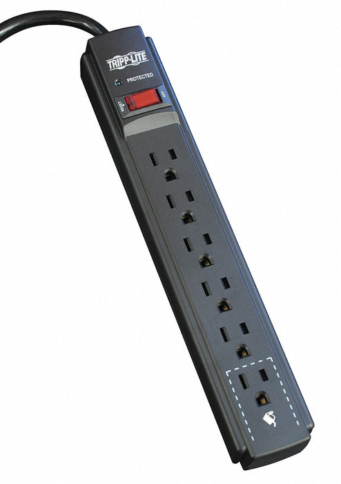 Surge Protector Strip 6 Outlet Blk