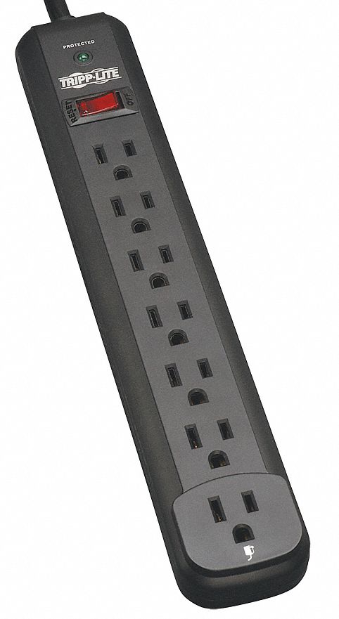 Surge Protector Strip 7 Outlet Blk