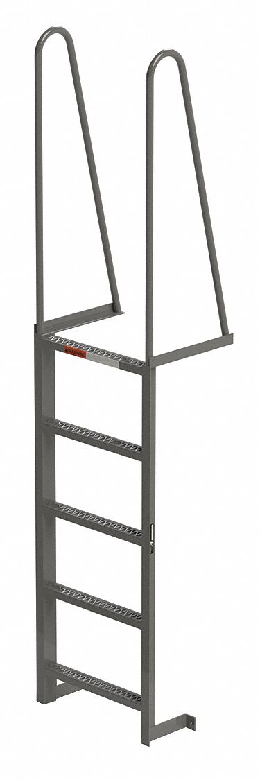 Walk-Thru Dock Ladder 5 Steps 4.5 ft H