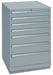 Mod Drwr Cab 41-1/2 H 7 Drwr Light Gray