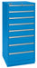 Mod Drwr Cab 59-1/2 H 8 Drwr Bright Blue