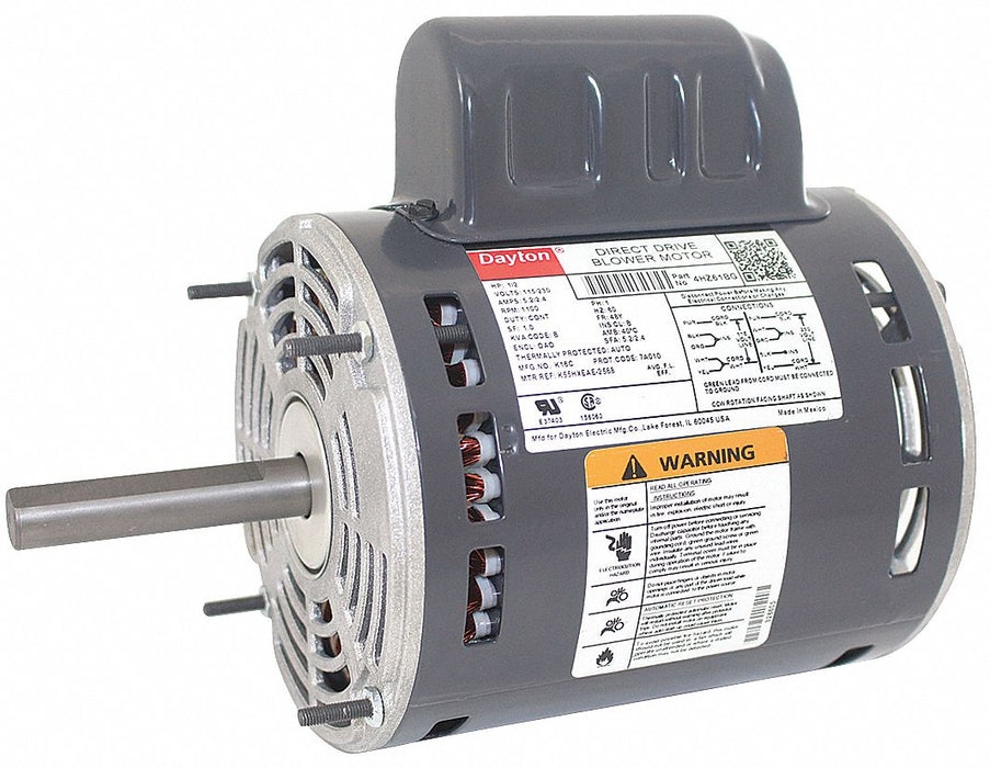 Motor 1/2 HP 1100 rpm 48Y 115/230V