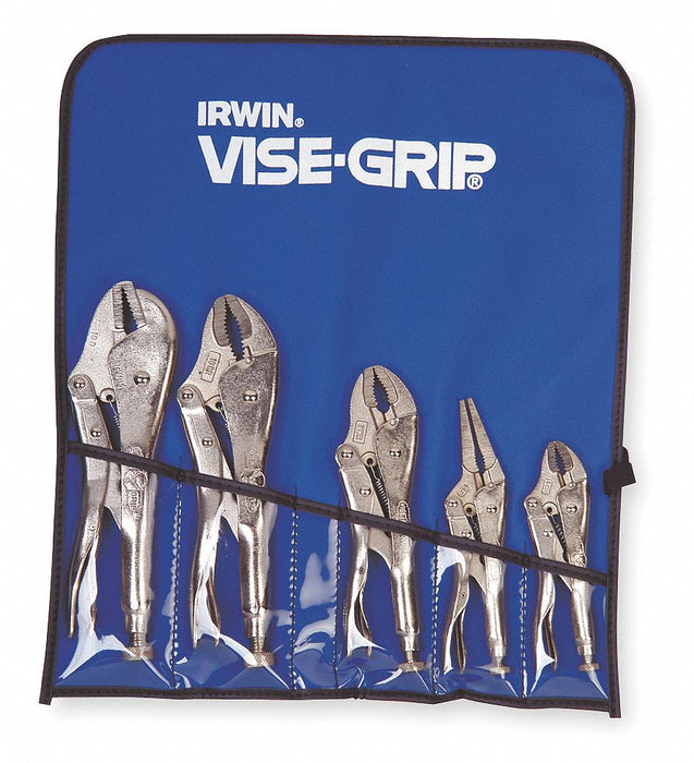 Locking Plier Sets Plain Grip 5 Pcs