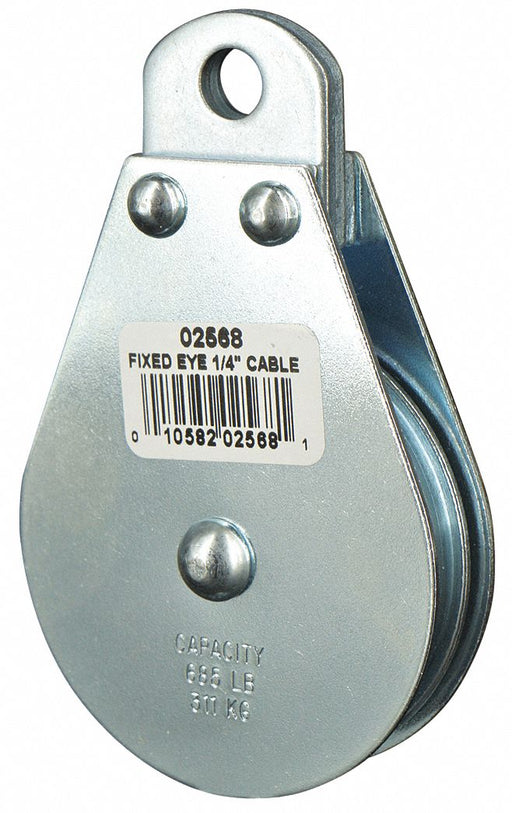 Pulley Block Fixed Eye 1/4 in Rope dia.