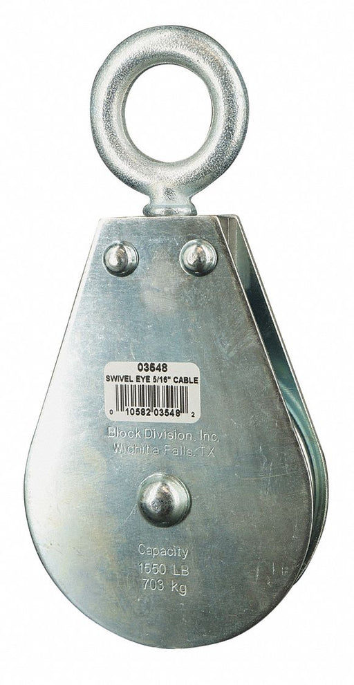 Pulley Block Swivel Eye 5/16 Rope dia
