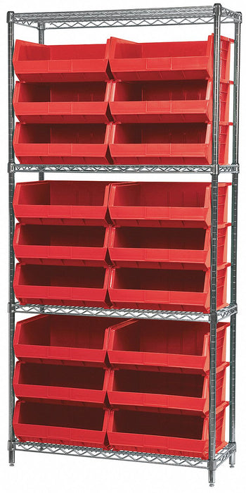 D5521 Bin Shlvng 14inx74inx36in Red