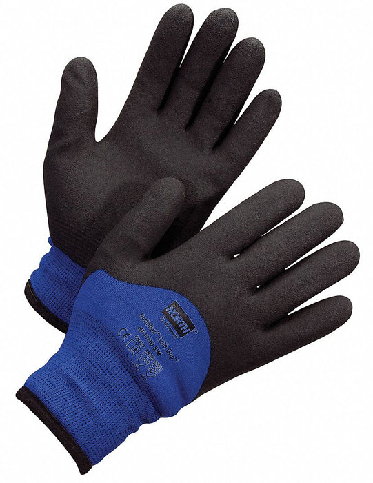 Coated Gloves Foam PVC L Black/Blue PR