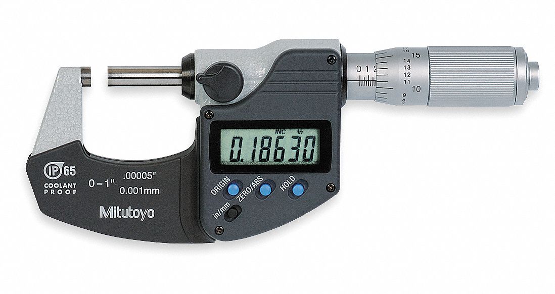 Digital Micrometer 0-1 In Waterproof