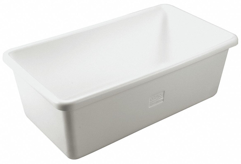 Hopper Tub with Plug White Polyethylene