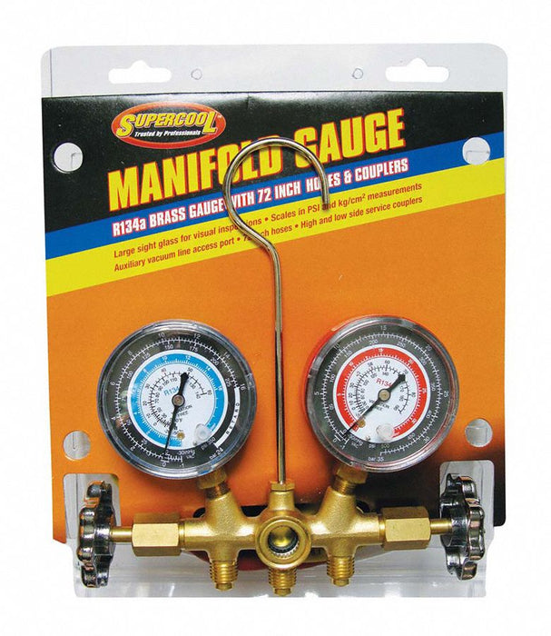 A/C Manifold Gauge 10 1/2 in Brass
