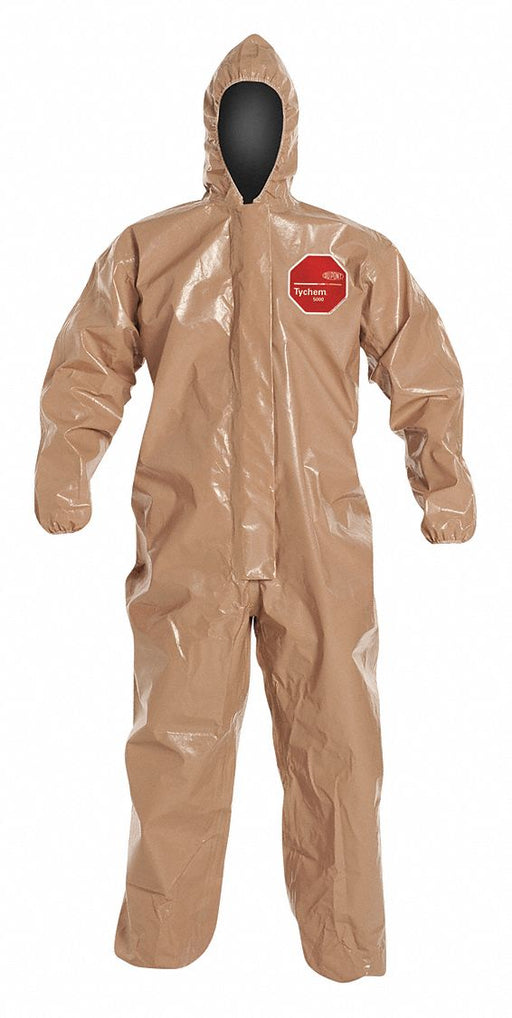 D2261 Hooded Coveralls 3XL Tan Tychem 5000 PK6
