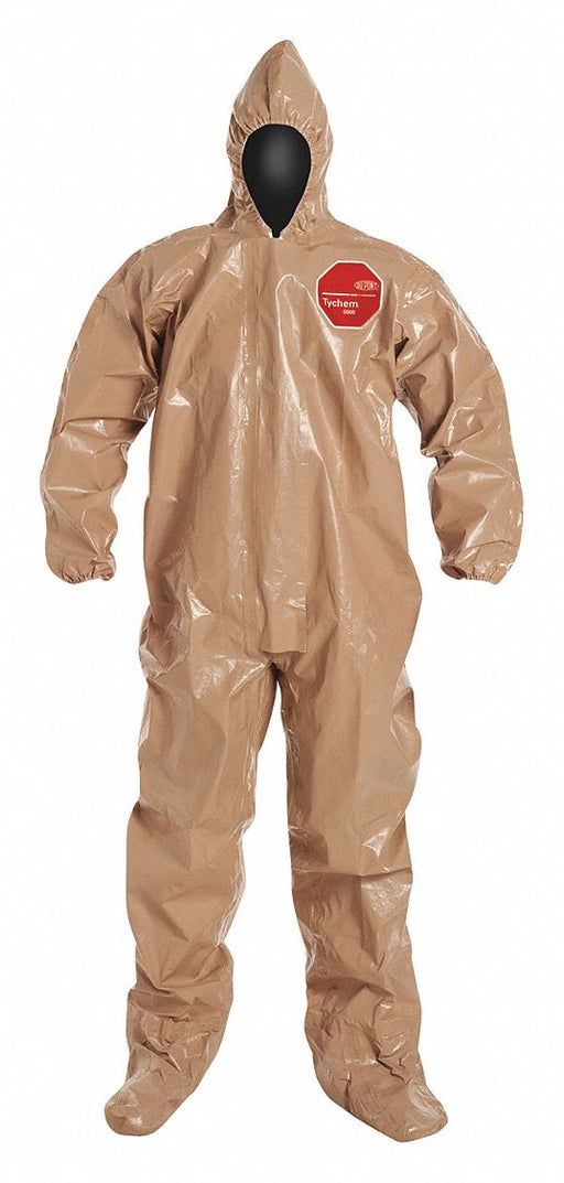 D2262 Hooded Coveralls 3XL Tan Tychem 5000 PK6