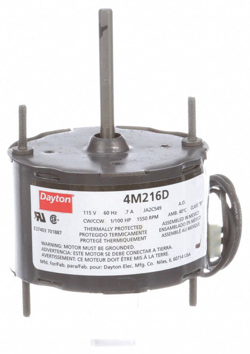 Motor 1/100 HP 1550 rpm 3.3 115V