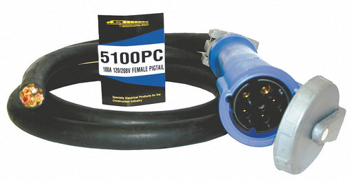 Power Cord Female Pin/Sleeve 5P 5 Wire