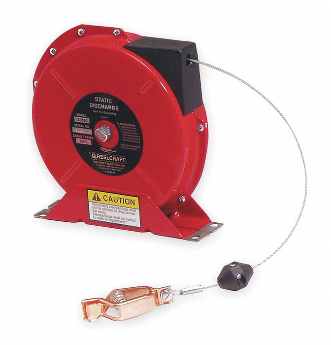 Cable Reel 50 ft Spring Return Red