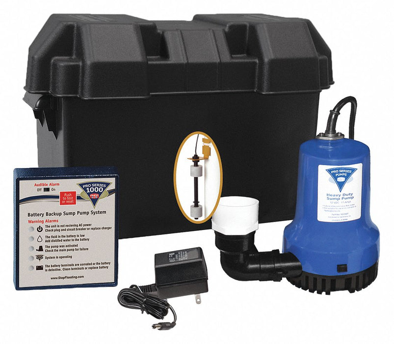 BatteryBackupSumpPump 0.25hp 8ft 12VDC