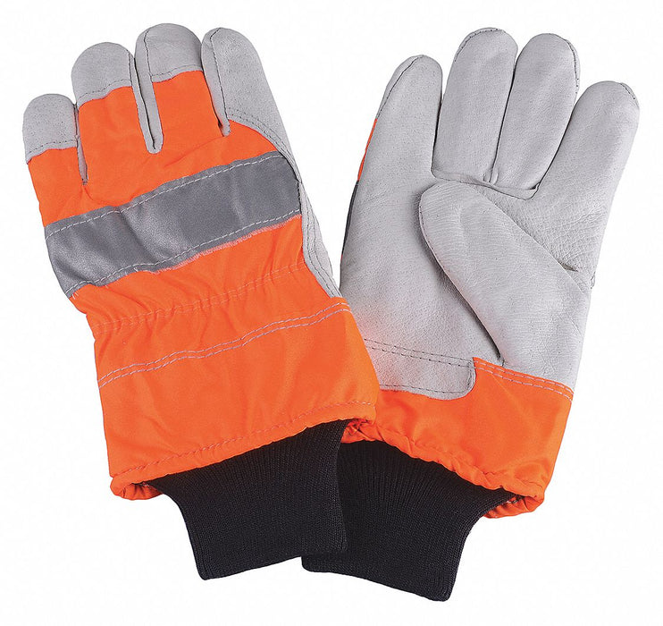 D1689 Leather Gloves Hi-Vis Orange XL PR