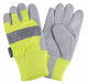D1695 Leather Palm Gloves Hi-Vis Lime L PR
