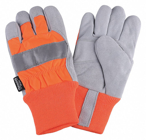 D1697 Leather Palm Gloves Hi-Vis Orange XL PR