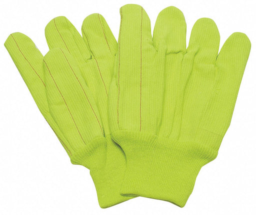 Canvas Gloves 10-1/4 L Hi-Vis Yellow PR