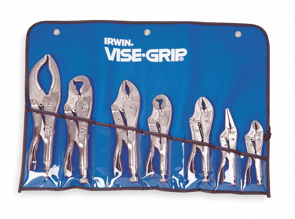 Locking Plier Sets Plain Grip 7 Pcs