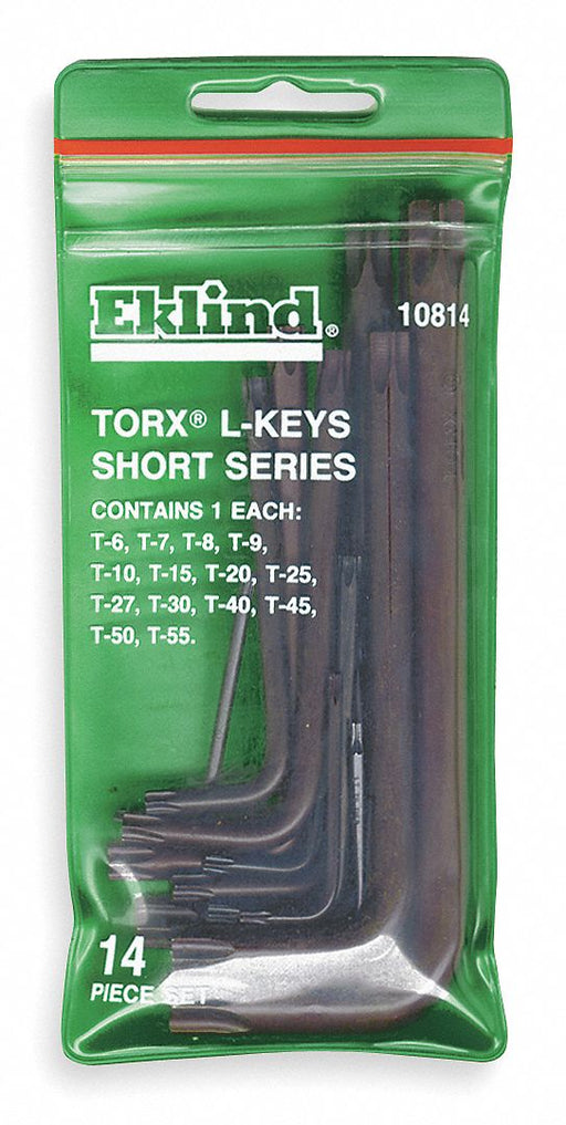 Torx Key Set L Shape 1 19/32 to 4 1/4 in