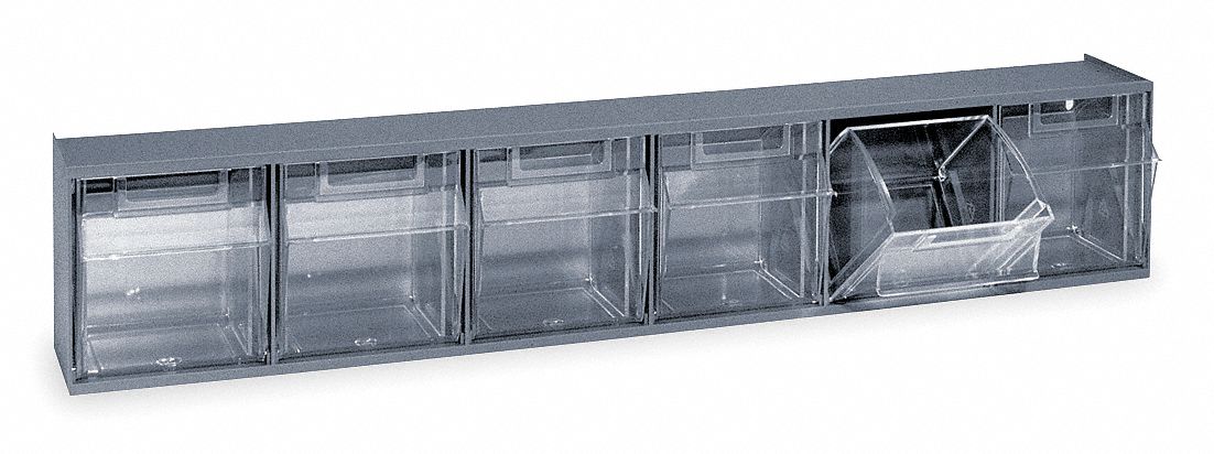 F1575 Tip-Out Bin Gray Unfinished 4 1/2 in