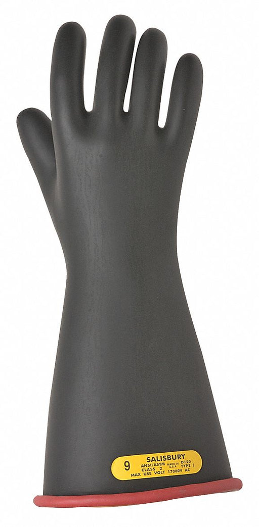 D1032 ElectrcInslatedGloves Sz7 Blk Rubber PR