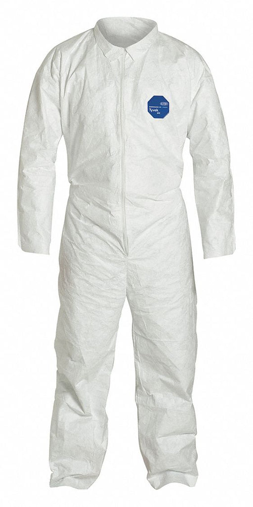 D2193 Collared Coveralls M Wht Tyvek 400 PK6