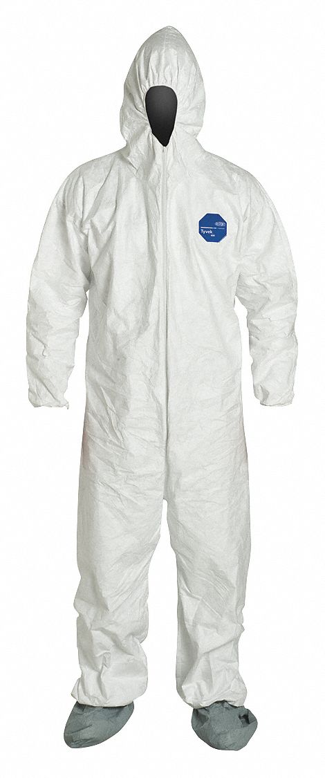 Hooded Coverall w/Boots White 7XL PK25