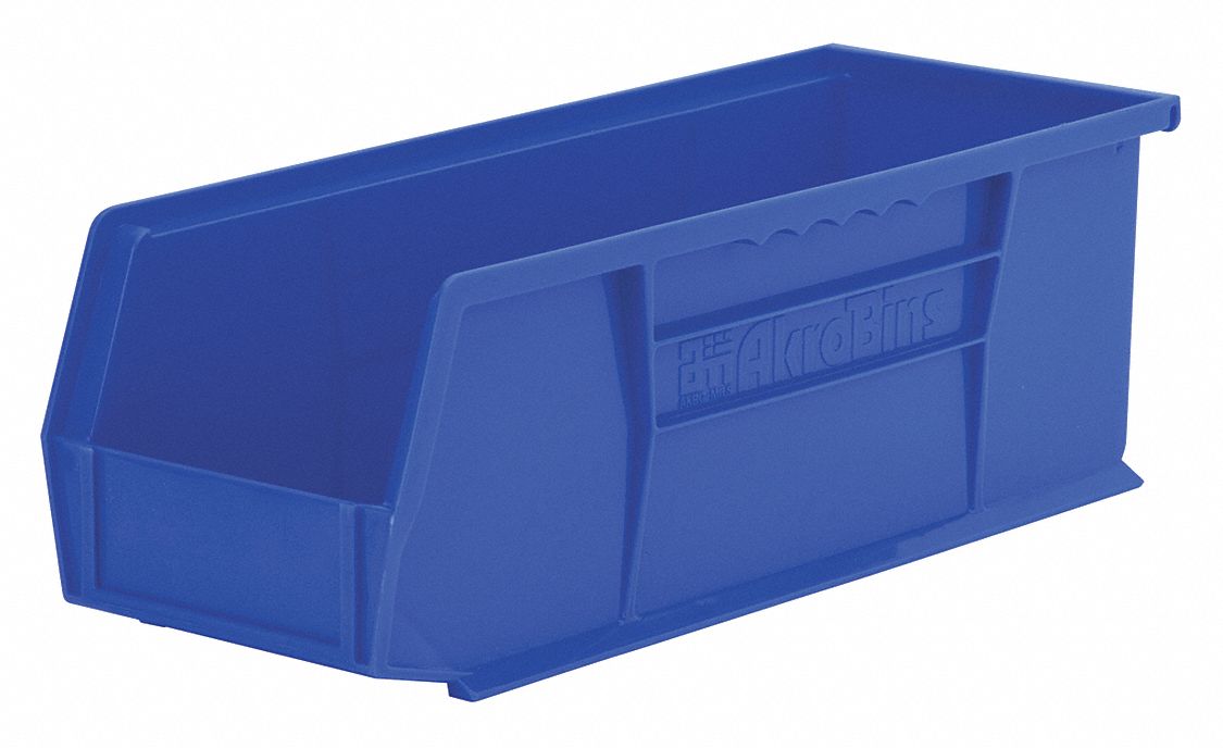 F8659 Hang and Stack Bin Blue Plastic 5 in