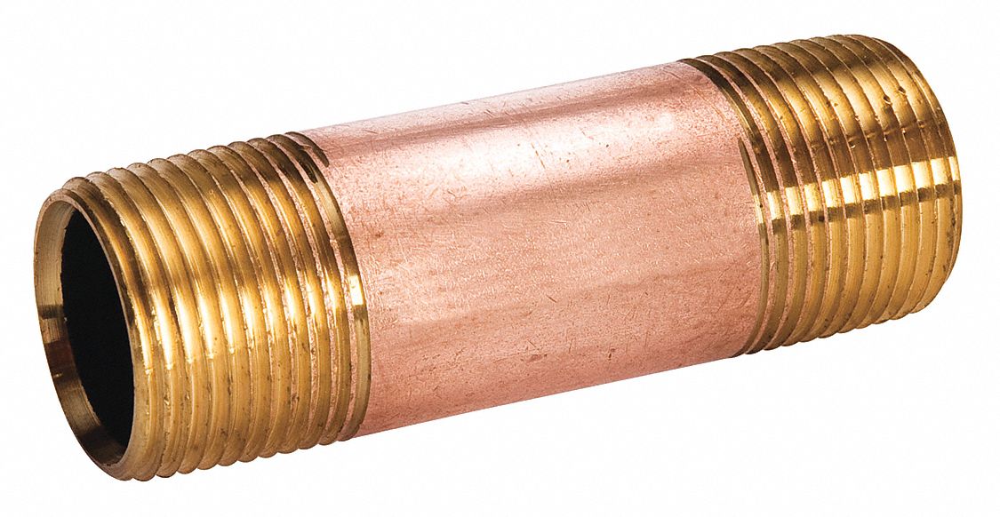 Nipple 1/4 x 4 In L Red Brass