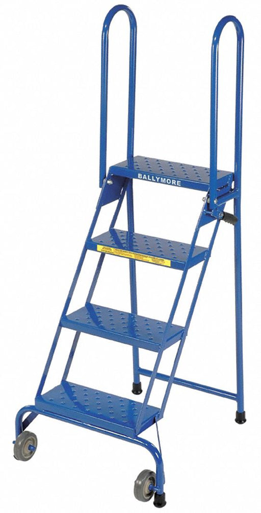 Folding Rolling Ladder Steel 40 In.H