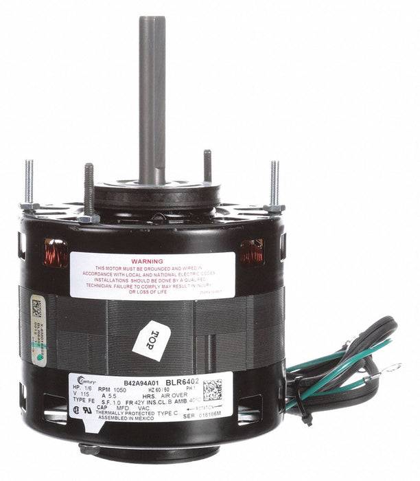Motor 1/6 HP 1050 rpm 42Y 115V