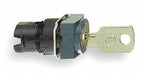 KeyedSelectorSwitch Black 2Pos 16mm